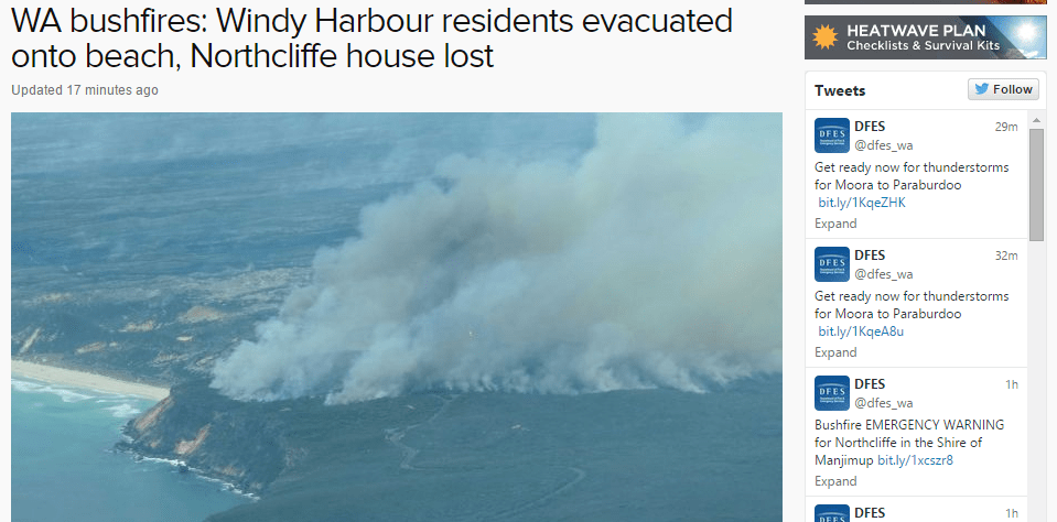 Northcliffe bushfire