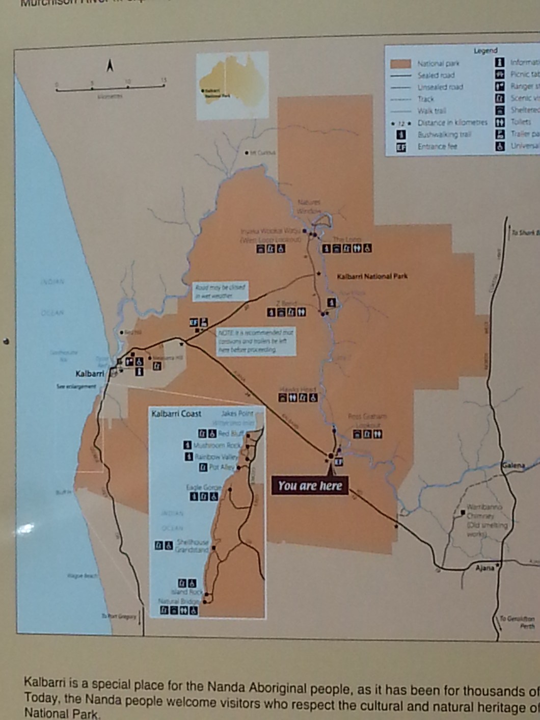 Map Kalbarri National Park