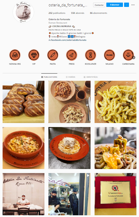 instagram osteria da fortunata